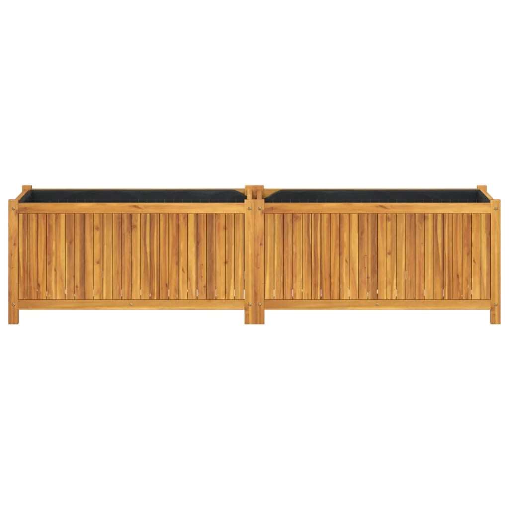 Aiuola rialzata/fioriera con rivestimento 199 x 38,5 x 50 cm legno massello di acacia marrone 02_0038126