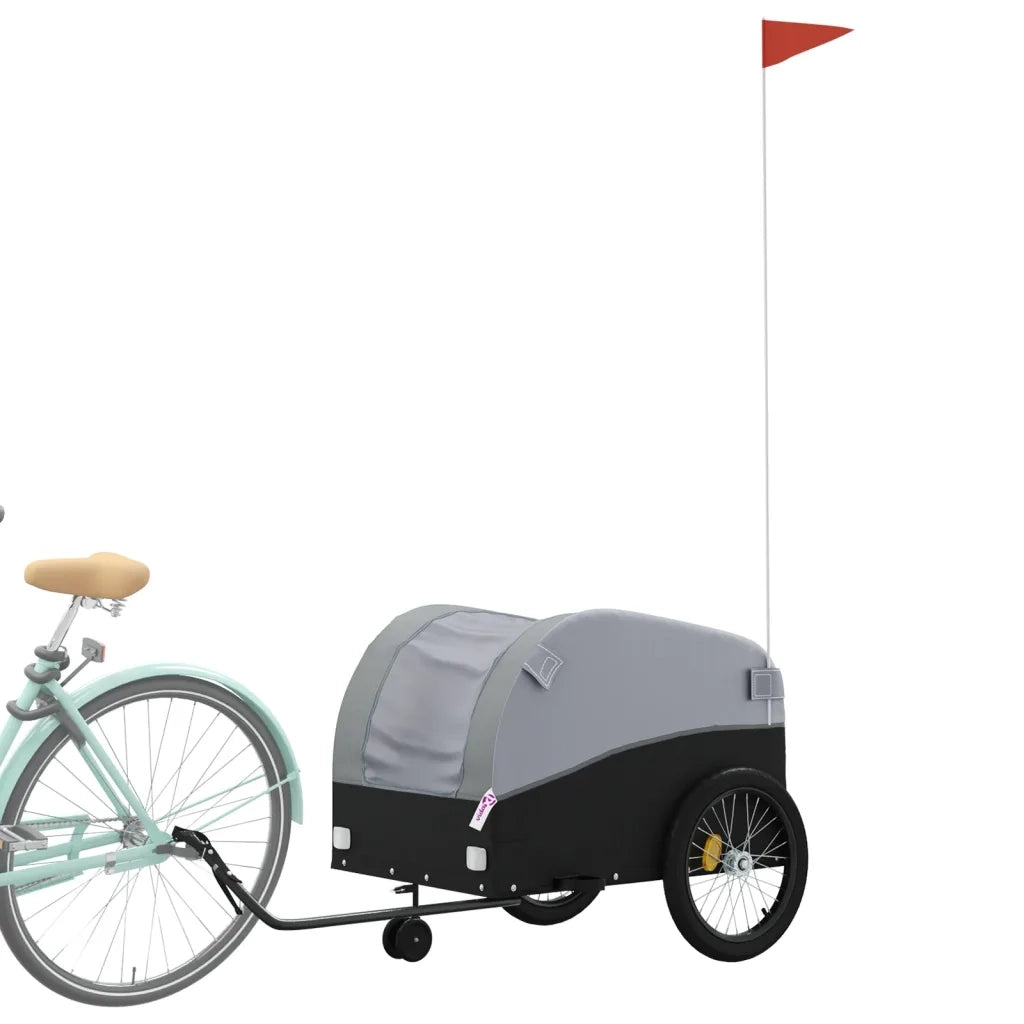Rimorchio da Bici Nero e Grigio 45 kg in Ferro CFW9439862