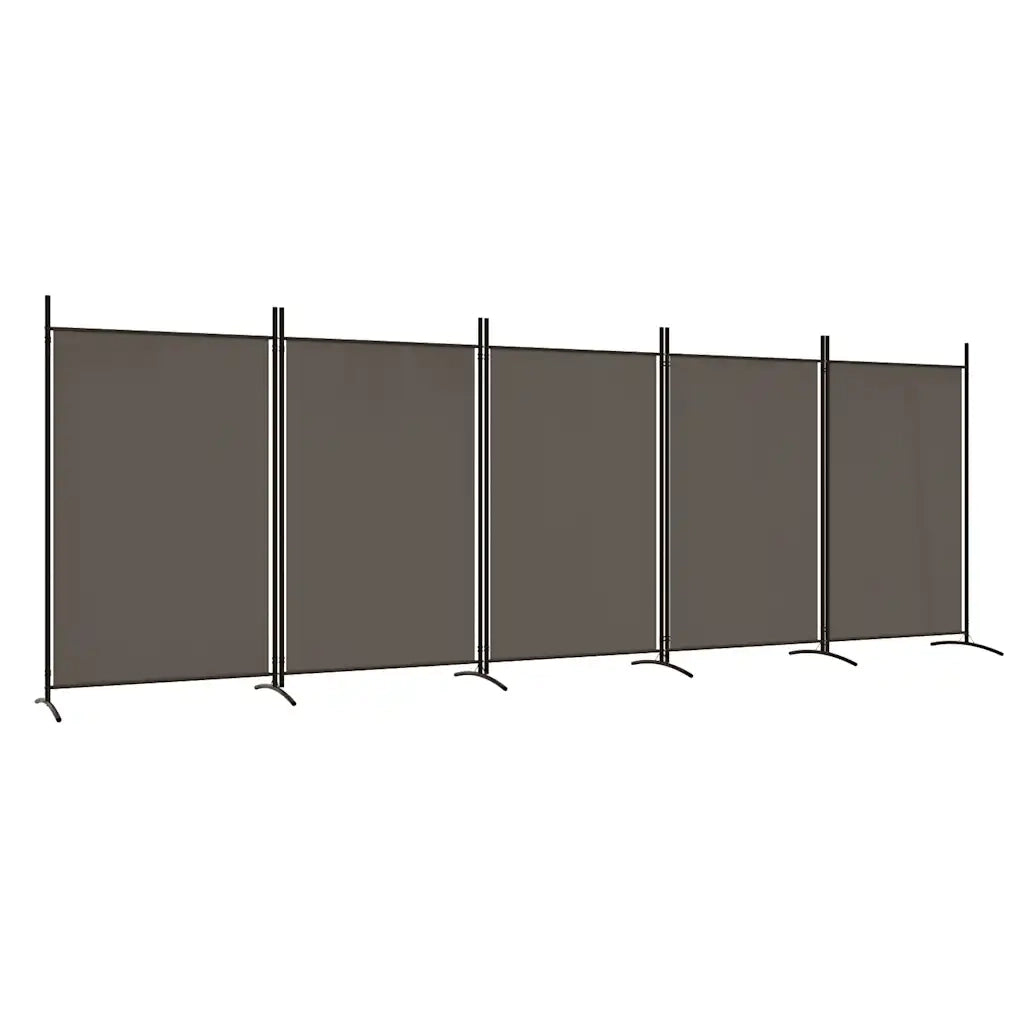 Divisorio Ambienti | Divider per stanze | Paravento a 5 Pannelli Antracite 433x180 cm Tessuto