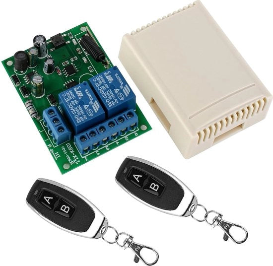 Pulsante a distanza wireless 2 canali 10A AC 220V 230V 240V ricevitore RF per telecomando della porta di garage.