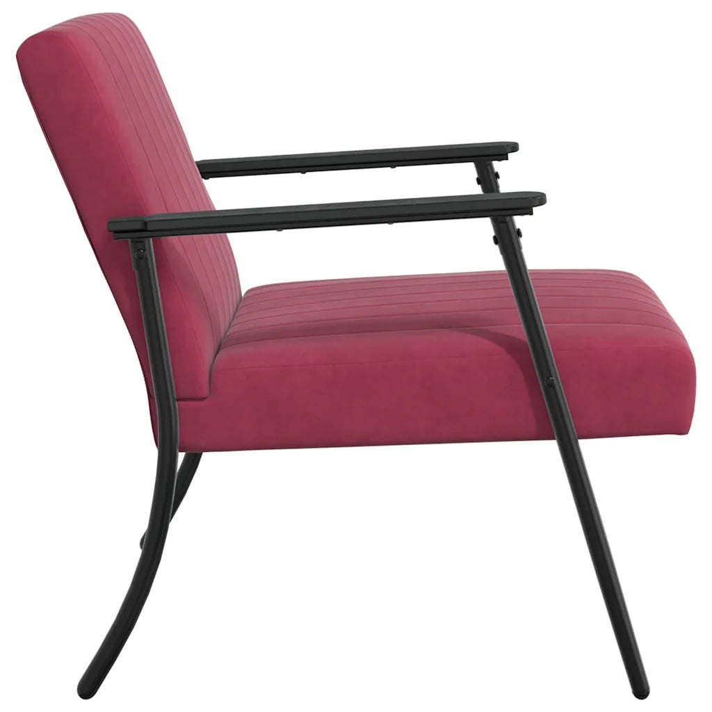 Poltrona | Sedia Relax Rosso Vino 59 x 75 x 78 cm Velluto