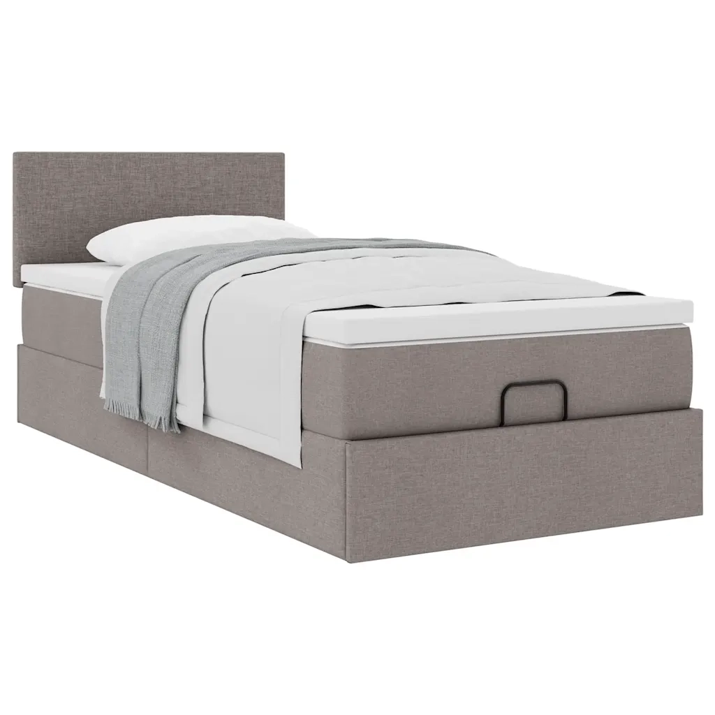 Pouf Letto con Materasso Tortora 90x200 cm in Tessuto 3311349