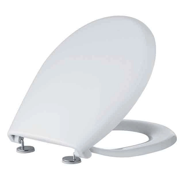 Sedile WC universale bianco con cerniere INOX - mod. BOXER