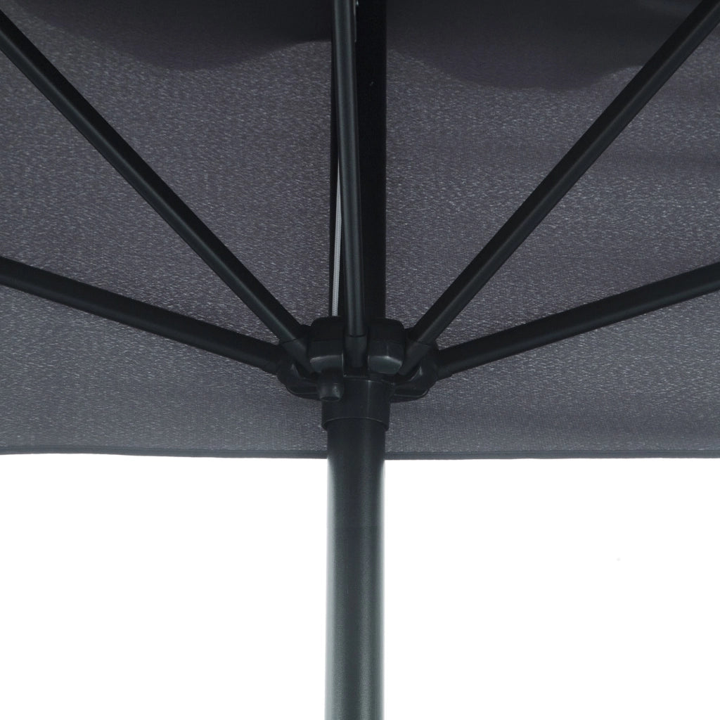 EasyComfort Ombrellone Semicircolare da Parete 2.5x2.3m, con Apertura a Manovella, in Metallo e Poliestere, Grigio