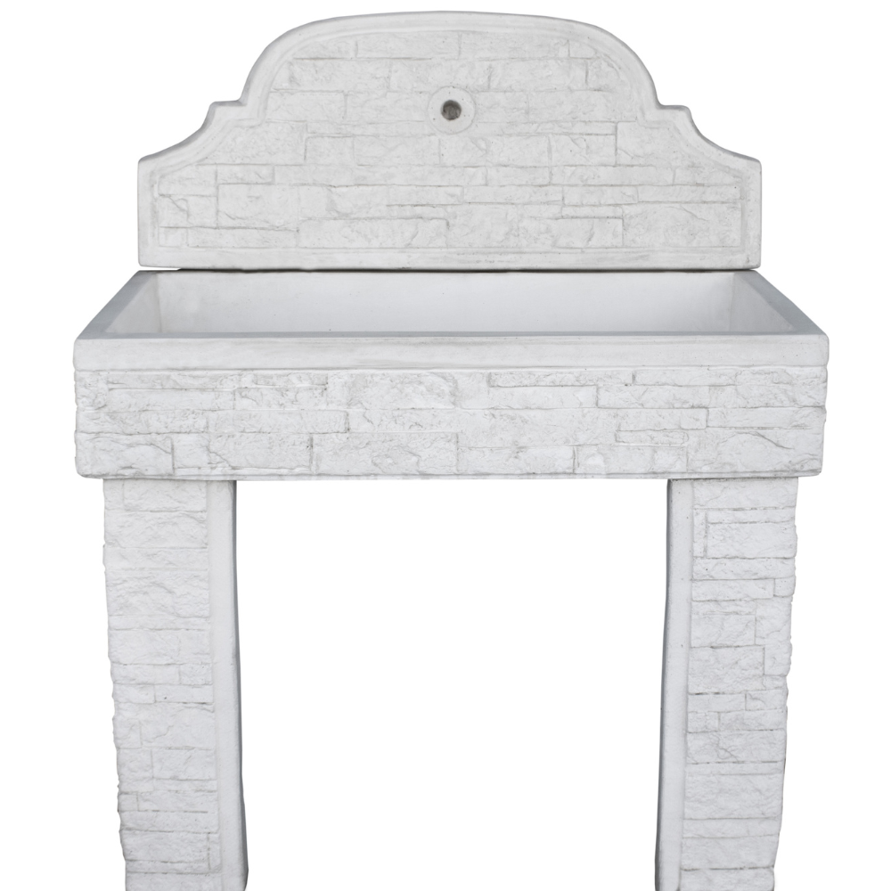 Pilozza lavabo serie muraglietto 100 x 50 x h.20 cm completa piedi frontalino