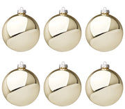 Palle di Natale in Vetro Oro Chiaro Lucido per Albero Addobbi Ø 60 80 100 mm Dimensioni: 60 mm