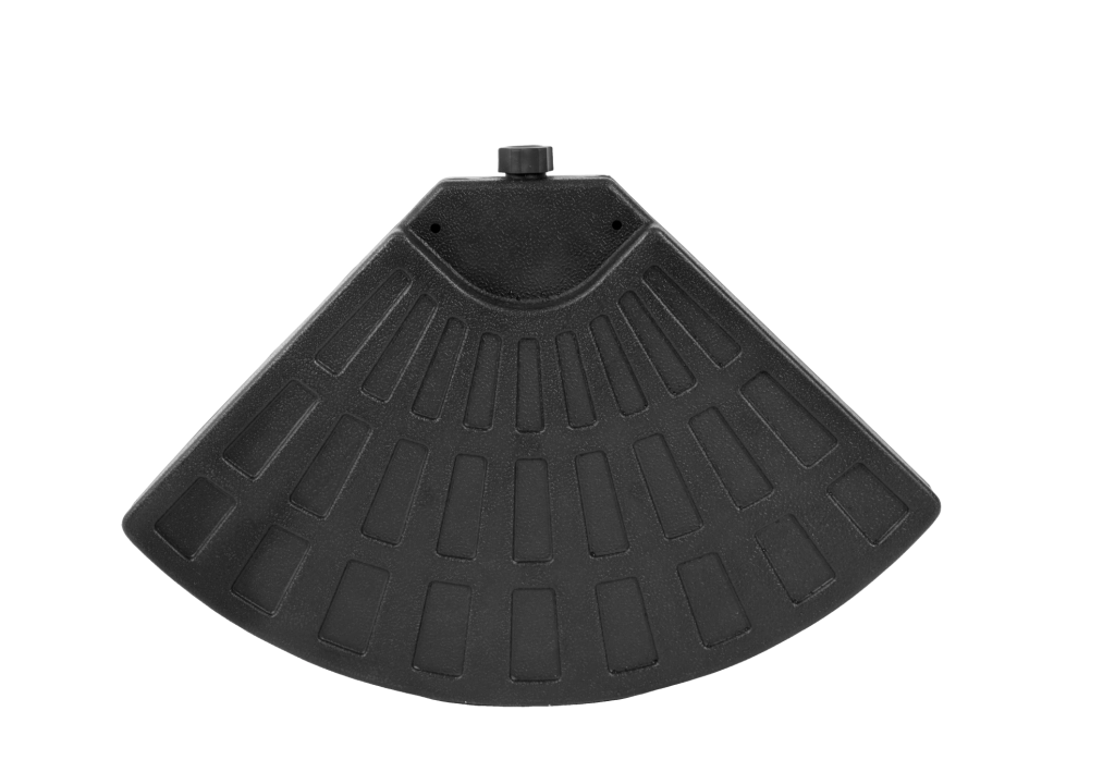 Base zavorrabile per ombrellone a sbalzo; 4 piastre; plastica nera; 51 x 50;5 x 33 cm