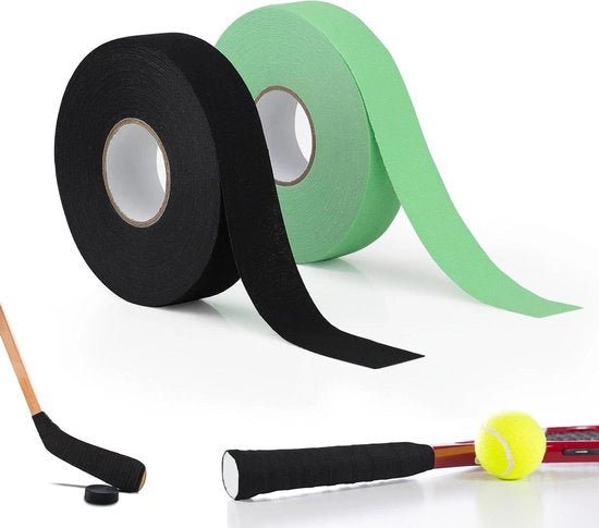 Tappetino da ghiaccio a strisce nere-verdi 25 cm x 25m - striscia di presa per bastone da hockey