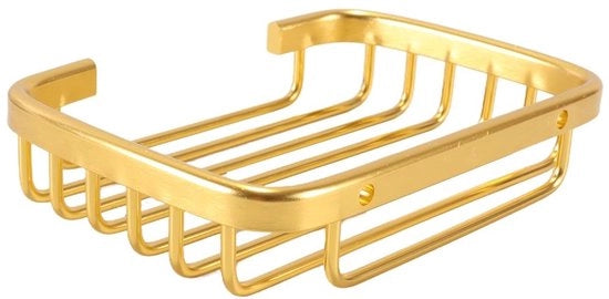 Sostituto di Sapone - Fissaggio alla Parete - Finitura in Oro Lussuoso - Antiscivolo - 13 x 9 x 3 cm - Attivazione con Pressione - Dispensatore di Sapone