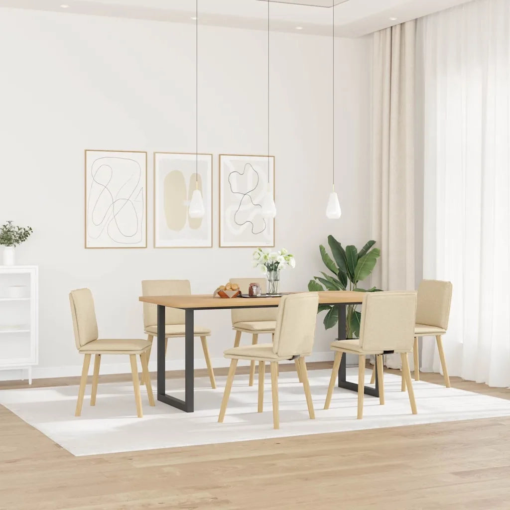 Sedie da Pranzo 6 pz Crema in Tessuto 3315632