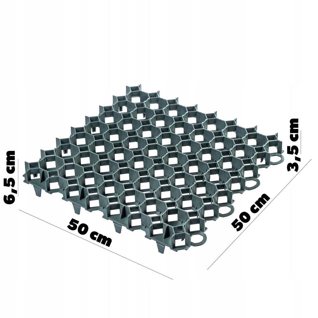 Griglia di parcheggio KADAX Geogrid per prato 50x50x3,5 Parcheggio da giardino 530 T/M2