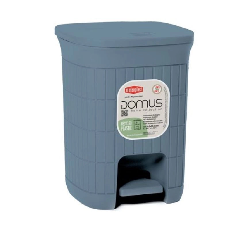 Pattumiera Bidone con Pedale da Bagno Domus Smoky Blue 6 Litri