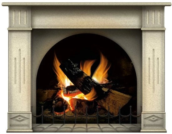 Sticker per parete con fiamma aperta, decorazione di legno infiammato, fiamme, poster d'arte fotografica (Middio Sahara)
