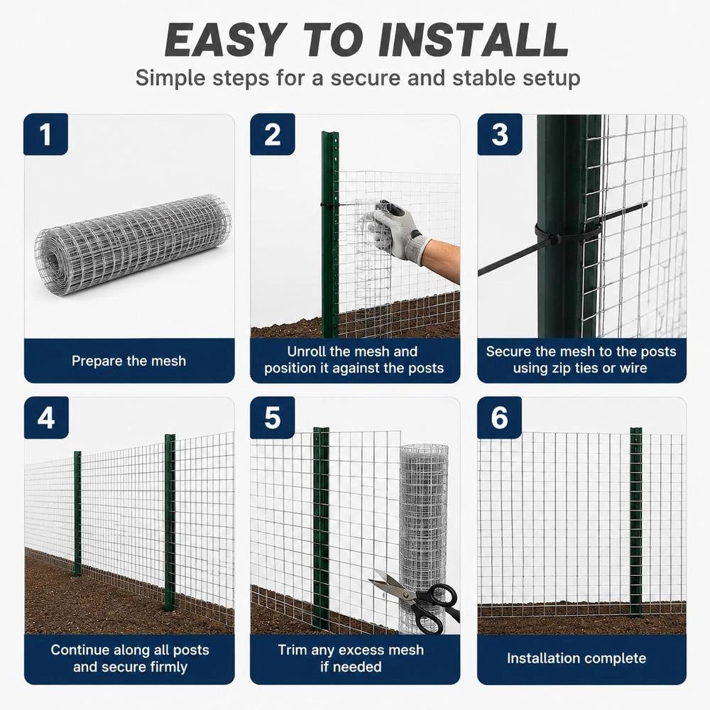 Wire Fence, Galvanized Steel, 25x1.5 M, Silver