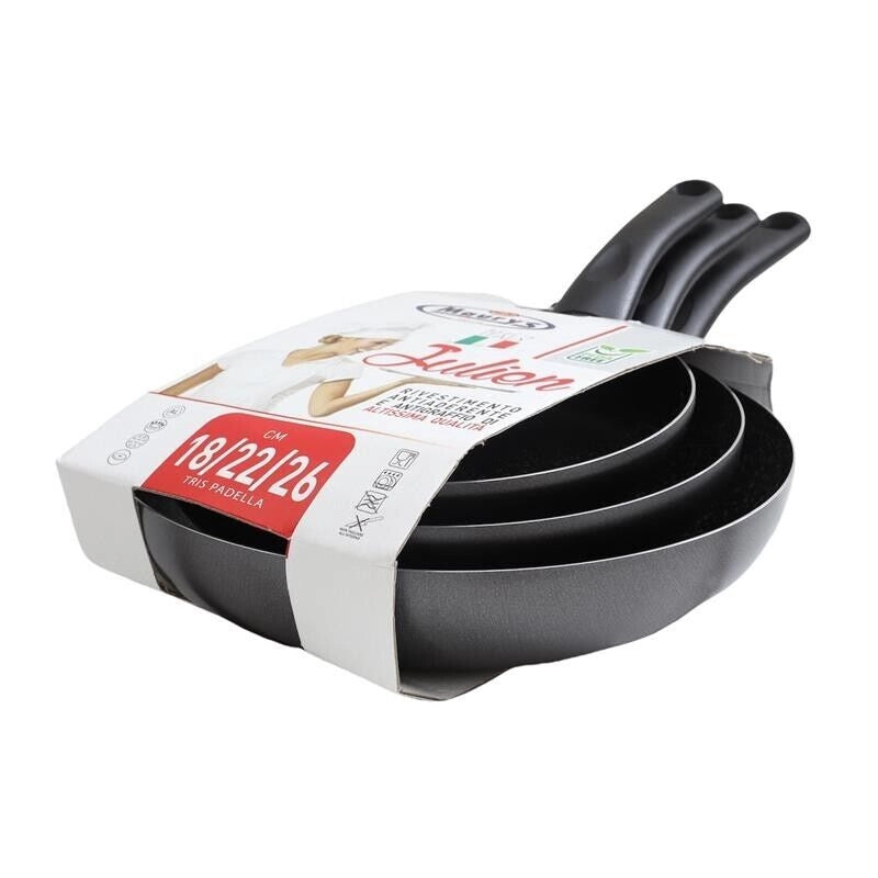 MA MAISON  JULIEN SET TRIS DI PADELLE 18 + 22 + 26 CM ANTIADERENTI