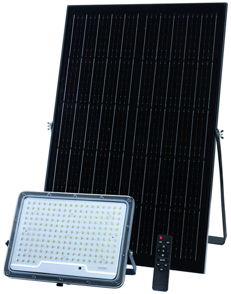 Proiettore Solare con Sensore Crepuscolare 202 LED 30 W 3700 Lumen Luce