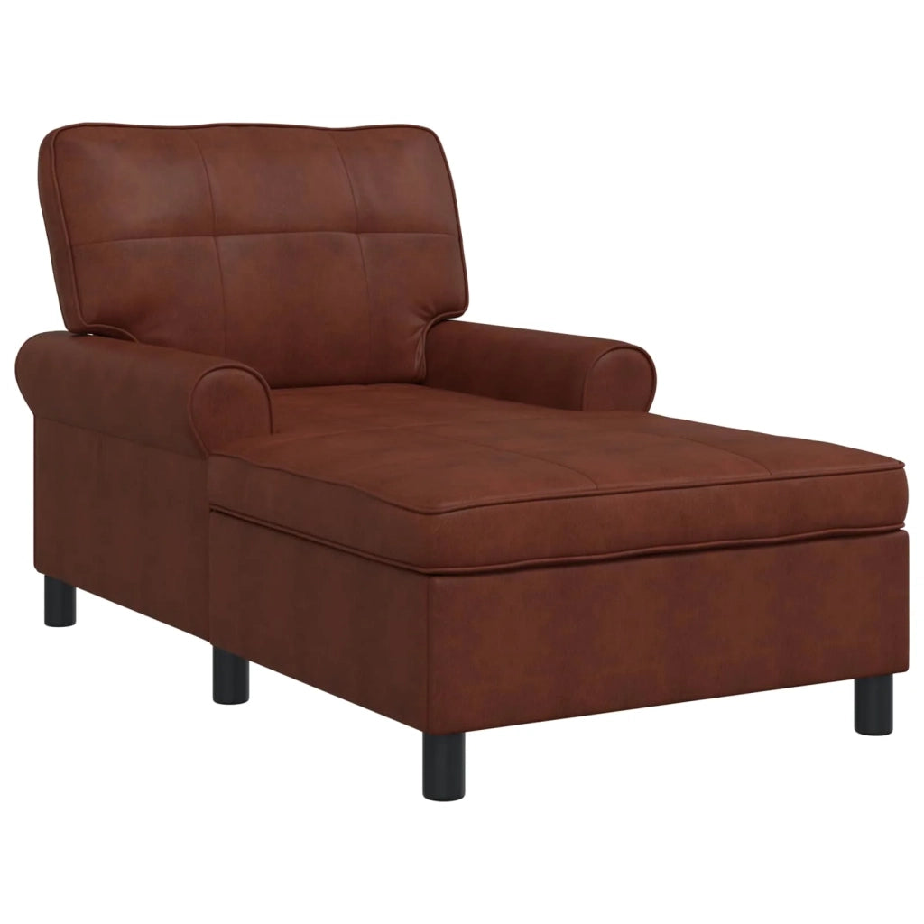 Chaise Lounge Marrone Lucido 91 x 157 x 91 cm Pelle Sintetica