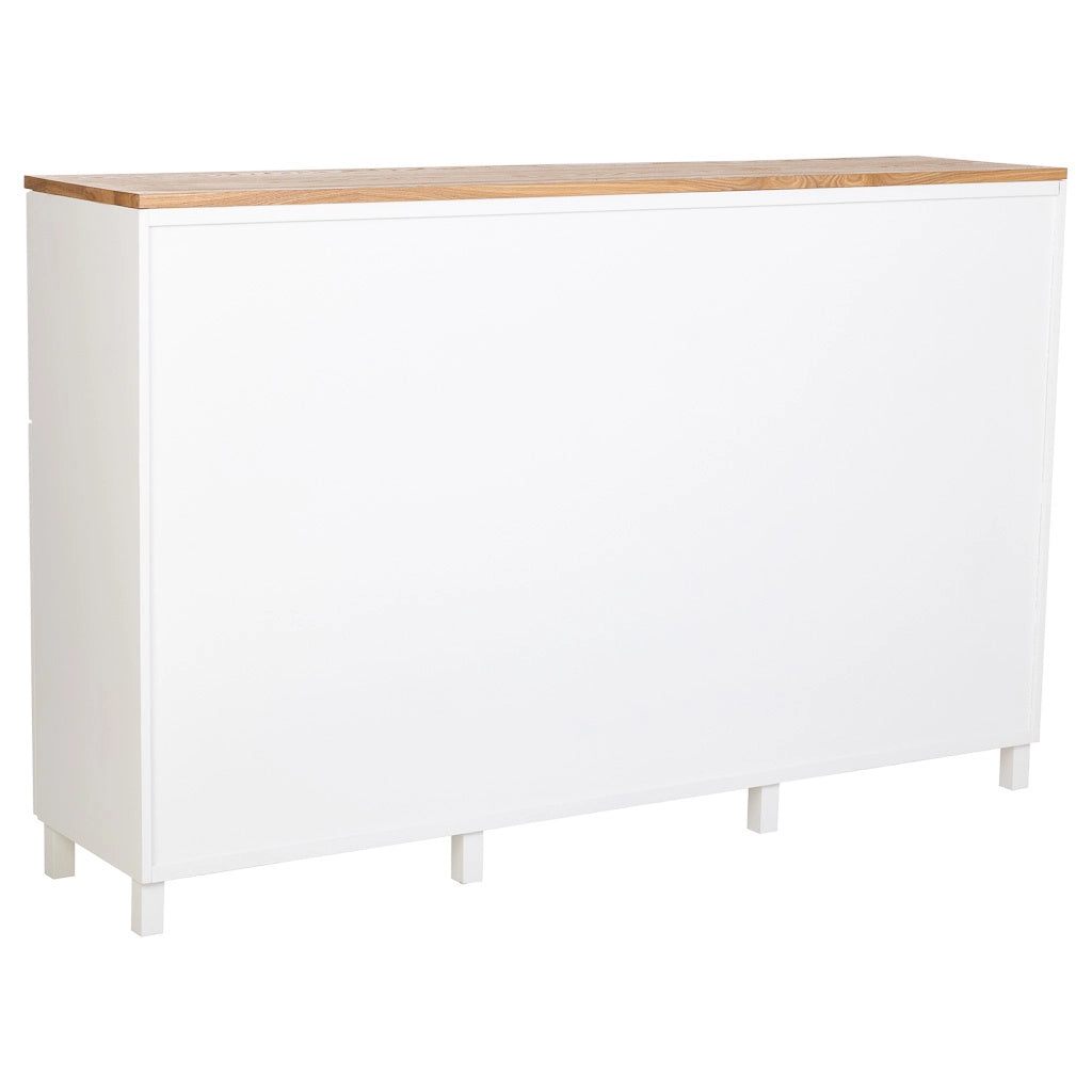 Credenza in legno bianca, 180x42x114h cm