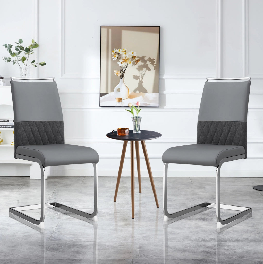 Sedia moderna grigia ergonomica con schienale imbottito