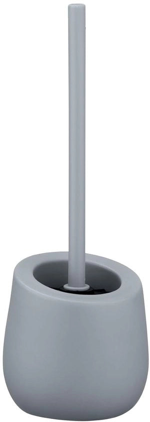 Sostegno per spazzola da bagno - igienico e di tendenza - 1 pezzo - grigio - ceramica - Ø 13,5 x 38 cm