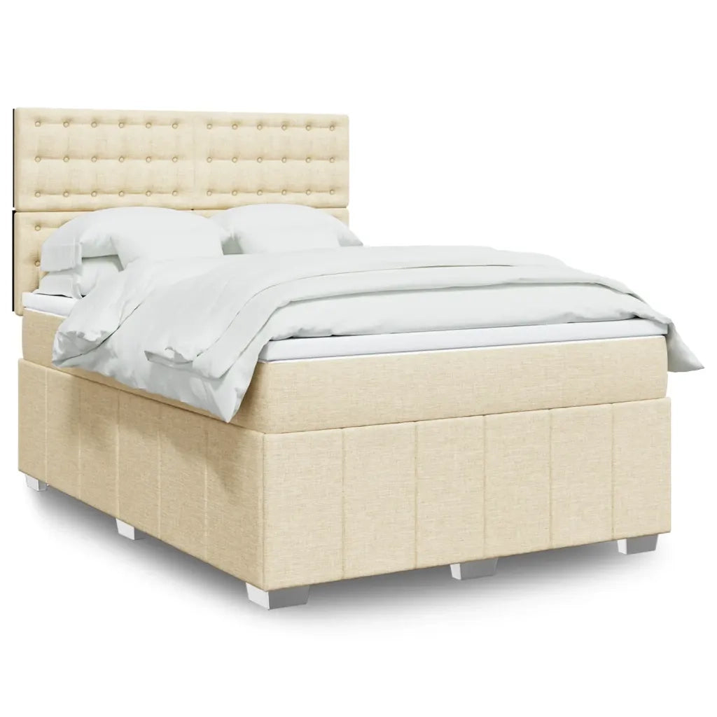 Giroletto a Molle con Materasso Crema 140x200 cm in Tessuto 3294010