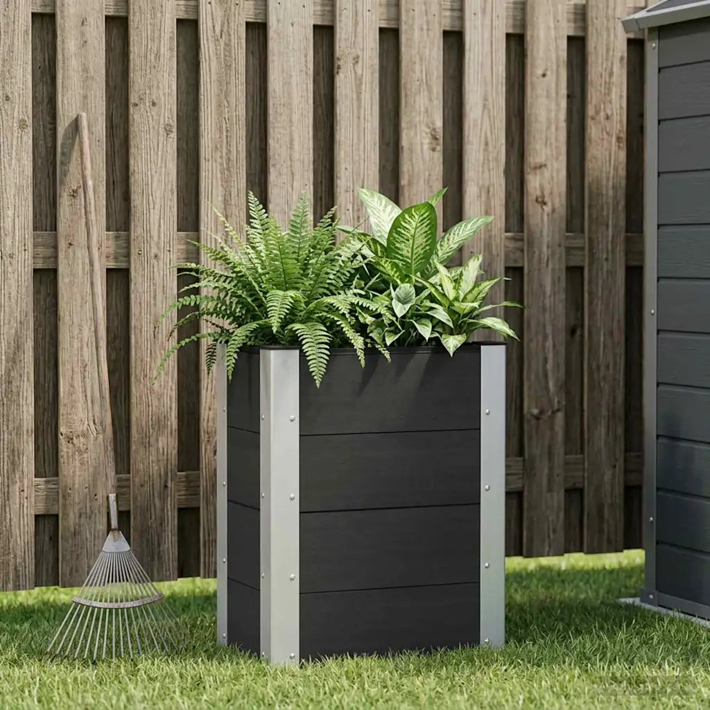 Letto rialzato da giardino Nero 50 x 30 x 72 cm 42039033