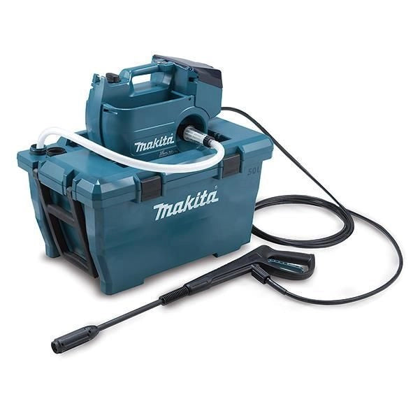Makita DHW080ZK Idropulitrice a Batteria 2x18V LXT Pressione 80 bar Portata 380 l-h Serbatoio 50L con WetGuard colore Nero Blu
