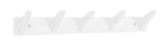 Appendiabiti a Muro 5 Ganci 57x9 cm in Legno Daiki Bianco