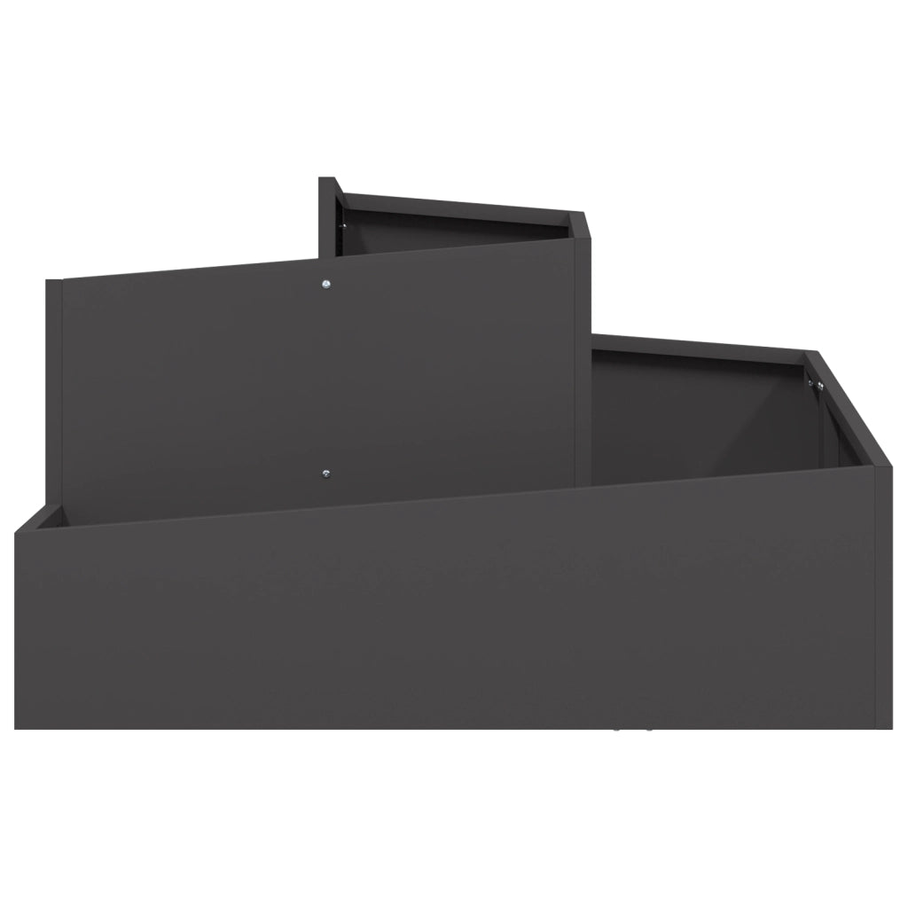 Fioriera Nera 80x80x50 cm Acciaio Laminato a Freddo