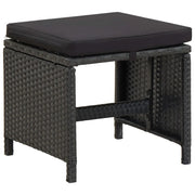 Sgabelli da Giardino 2 pz con Cuscini in Polyrattan Nero 316758