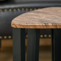 Set di 3 Tavolini da Caffè di Design Diverse Grandezze Finitura in Noce