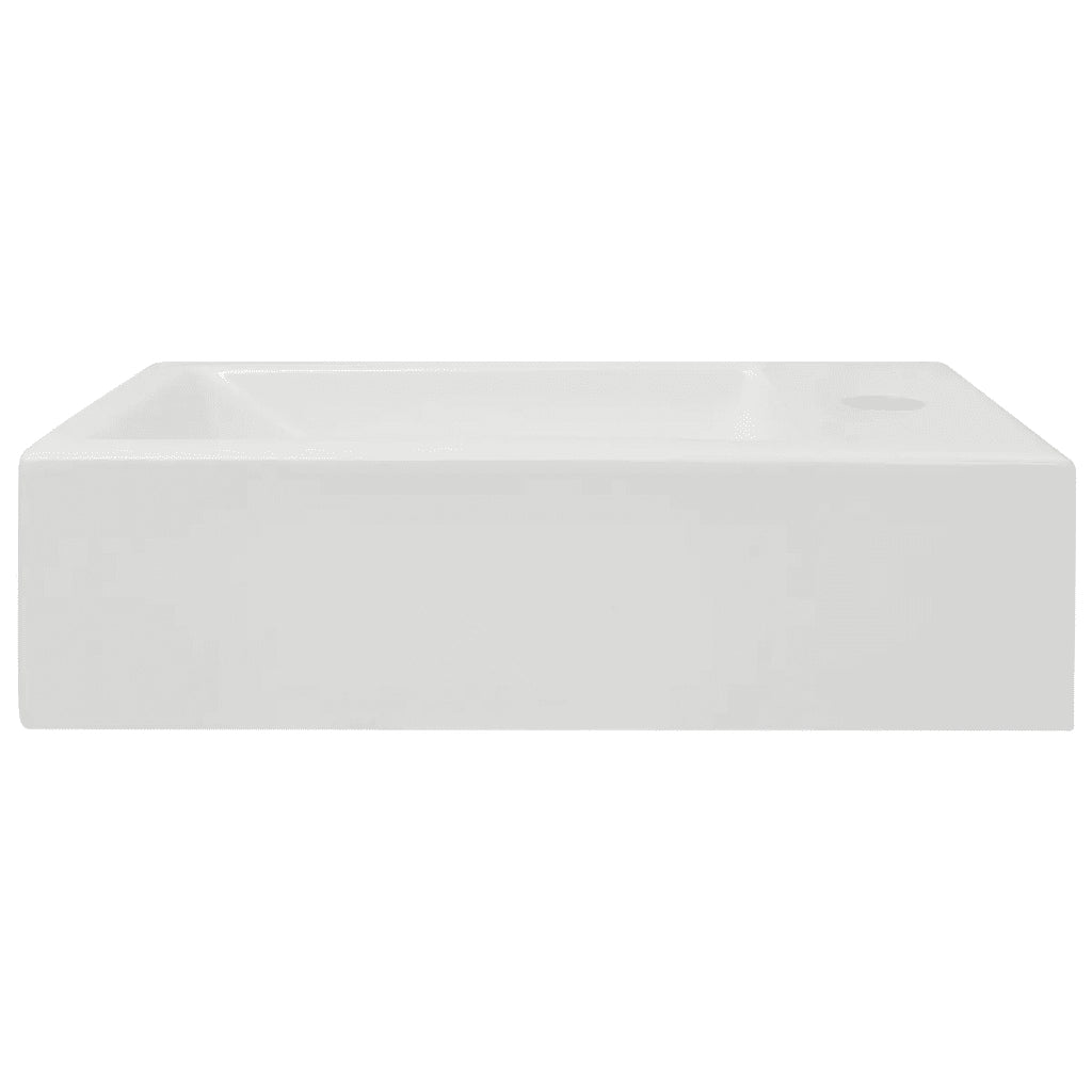 Lavandino con Foro Rubinetto Rettangolare Ceramica 46x25,5x12cm cod mxl 53030