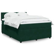 Giroletto a Molle con Materasso Verde Scuro 140x200 cm Velluto 3287767