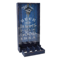 Apribottiglie Rettangolare 19x38,5x7,5 cm in Legno Blu