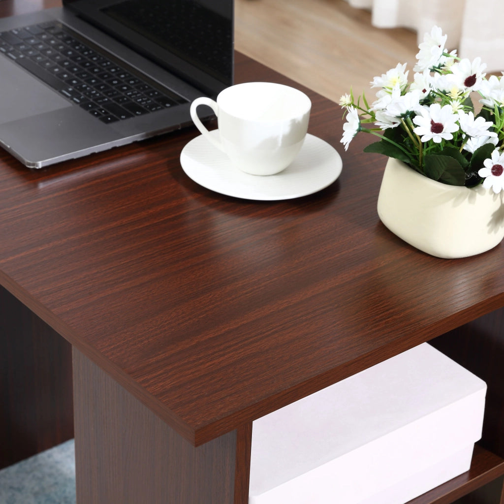 Scrivania per Ufficio con 3 Cassetti e 3 Ripiani in Legno ¨C Xylo ¨C Noce 120x49x72cm