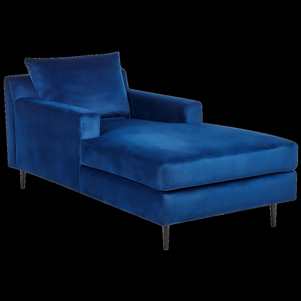 Chaise longue Velluto beige Rivestimento Braccioli Cuscino Schienale Design Moderno Simmetrico