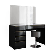 Vicco Tavolo da toeletta Nero/oro 55 cm con sgabello