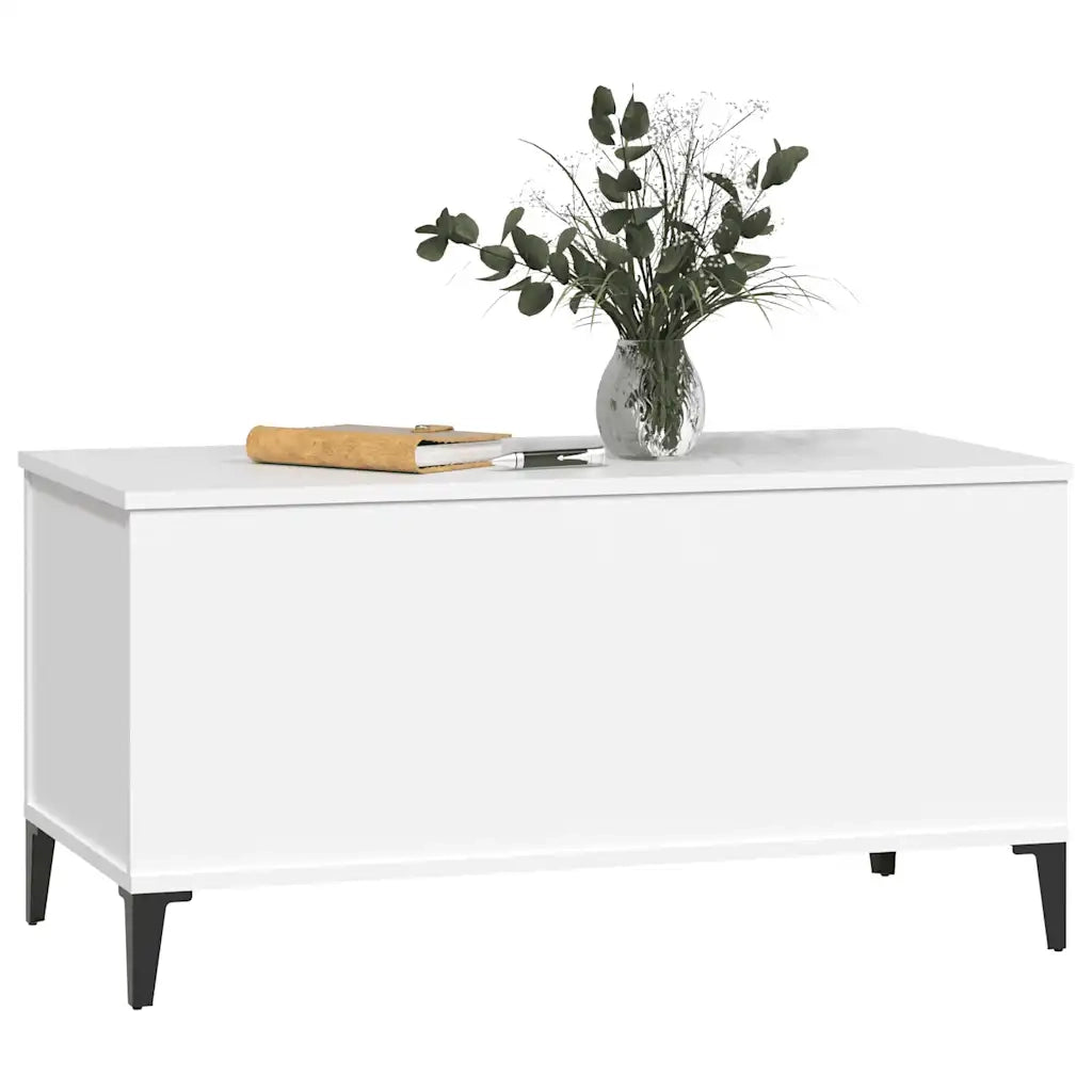 Tavolino da salotto | Tavolino da caff¨¨ | Tavolino da Soggiorno Bianco 90x44,5x45 cm in Legno Multistrato