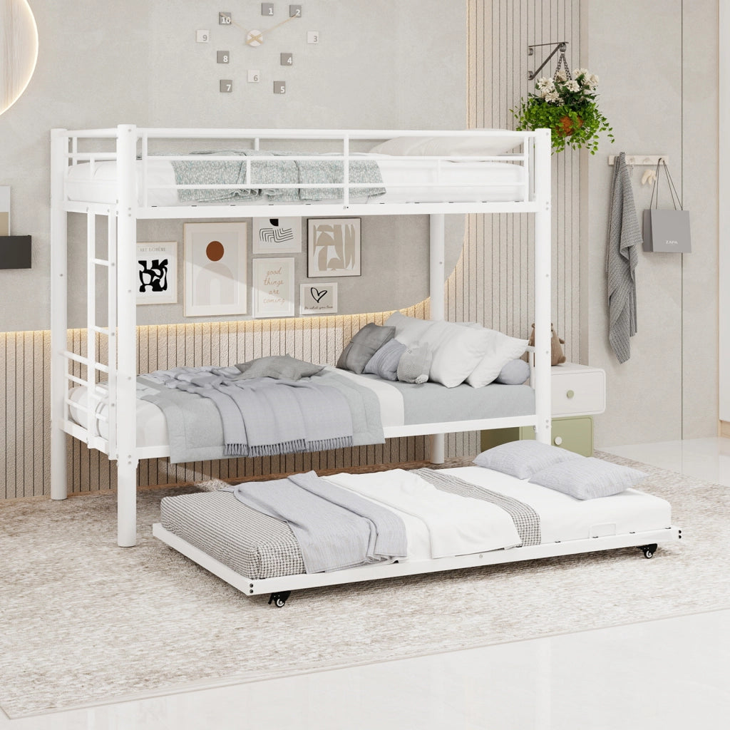 Letto a castello funzionale ferro bianco 97x196 cm