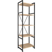 Libreria grande in stile industriale/vintage con 5 ripiani 151,5 cm beige 08_0000277