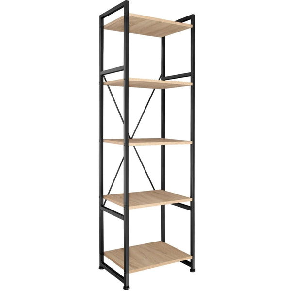Libreria grande in stile industriale/vintage con 5 ripiani 151,5 cm beige 08_0000277