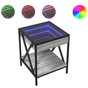 Comodino | Armadio da Notte | Mobiletto da notte con LED Infinity Rovere Sonoma 40x40x50 cm