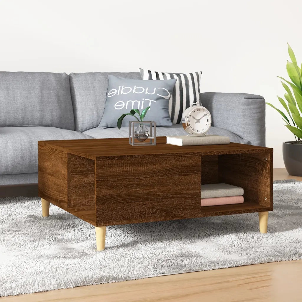 Tavolino salotto | Tavolino da caff¨¨ | Tavolino da Soggiorno Rovere Marrone 80x80x36,5 cm Legno Multistrato