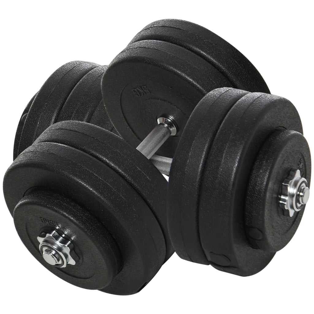 EasyComfort Set Manubri Palestra 50kg (8x5kg, 4x1.5kg), Pesi Palestra con 12 Dischi da 1.5kg, 5kg, Փ25mm, per Allenamento a Casa
