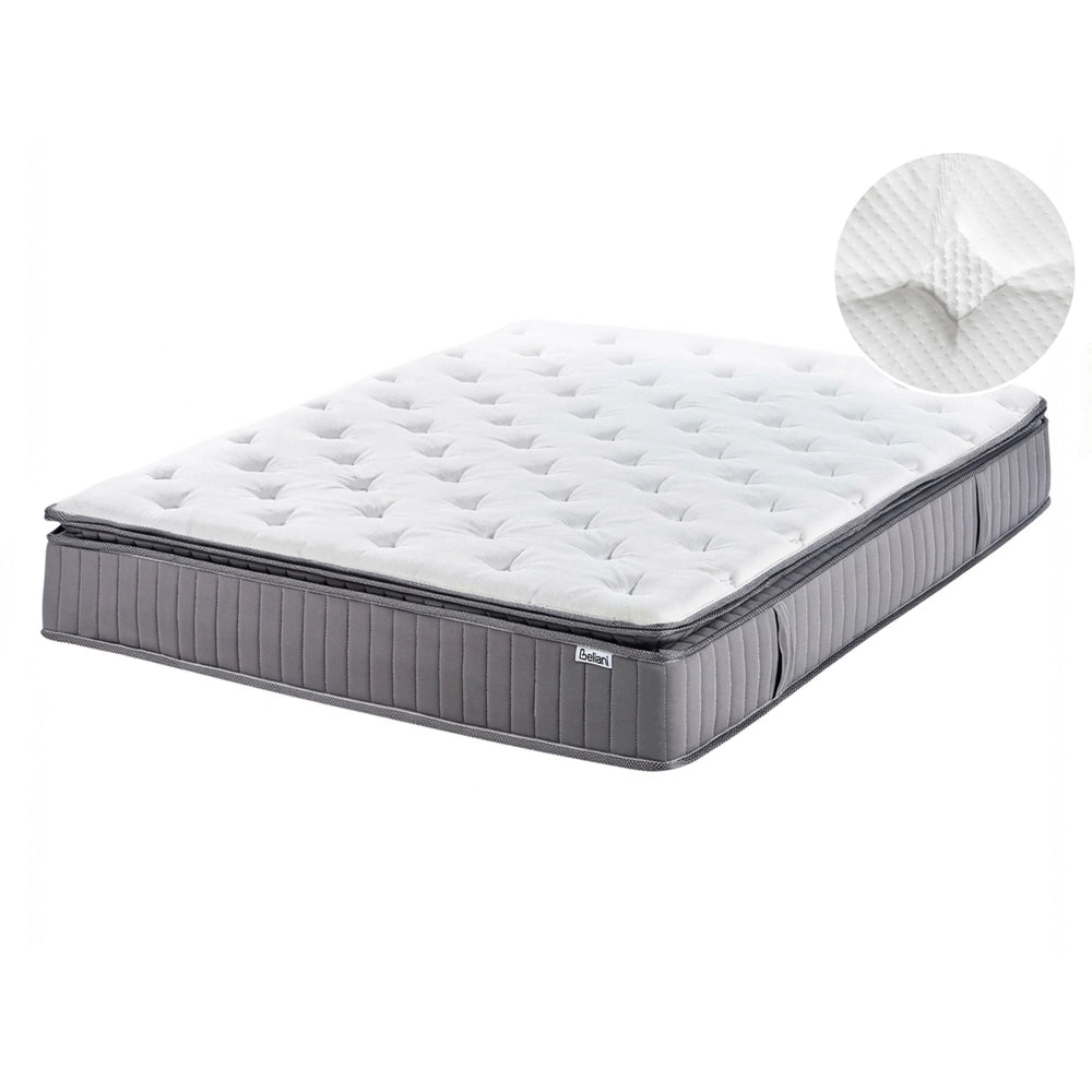 Materasso a molle insacchettate 120 x 200 cm con maniglie imbottitura in schiuma viscoelastica rinfrescante sfoderabile