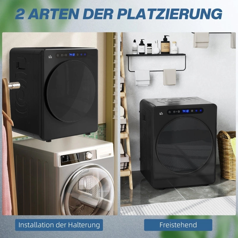 Asciugatrice, 6 programmi, 40-60¡æ, capacit¨¤ 4 kg, compatta, comandi touch, nera