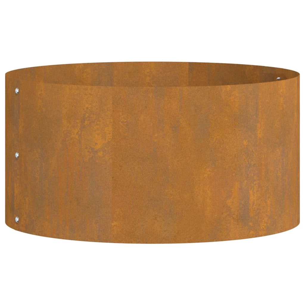 Set di 5 anelli per fioriera rotondi resistenti da giardino esterno 40 x 40 x 20 cm in acciaio marrone 02_0052255