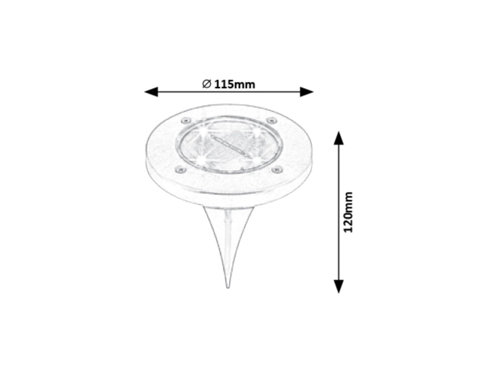 Faretto solare da incasso LED 0,24W cromo IP44 Rabalux