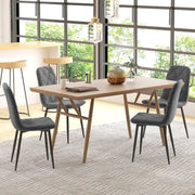 Set 4 Sedie da Pranzo Grigie con Schienale in Acciaio