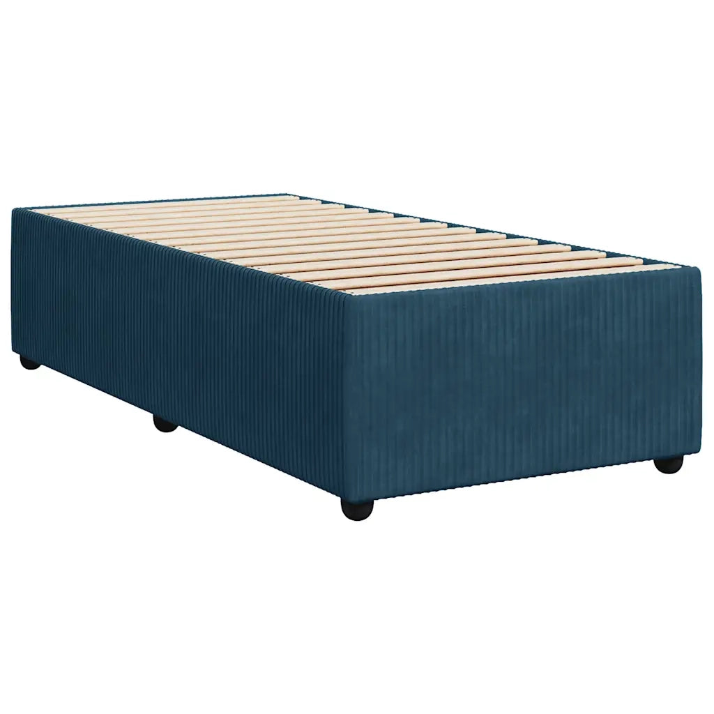 Giroletto a Molle con Materasso Blu Scuro 90x200 cm in Velluto 3292236